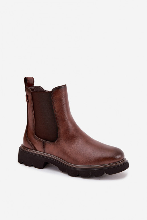 Botins isolados para mulheres na cor marrom Rivelia