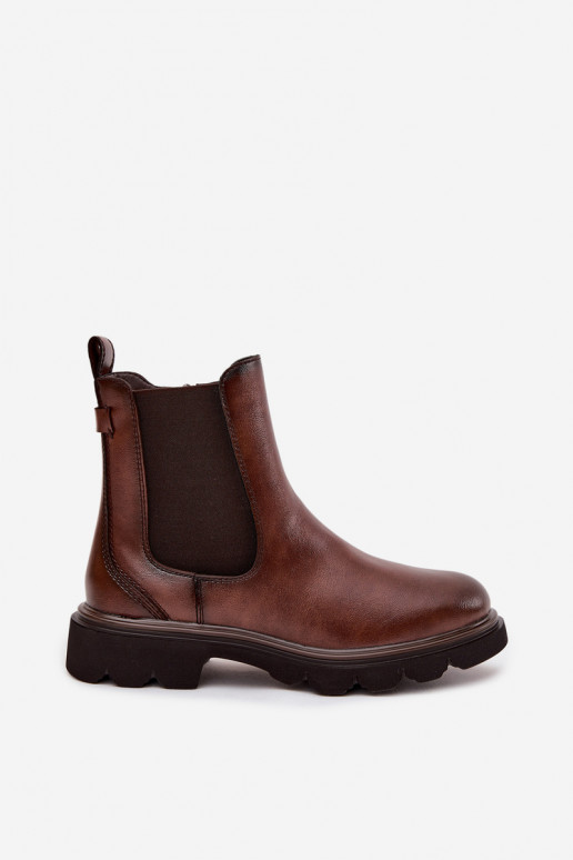 Botins isolados para mulheres na cor marrom Rivelia