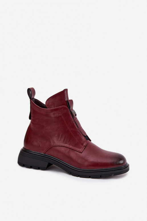 Botins quentes femininos com detalhes decorativos bordô Roselle