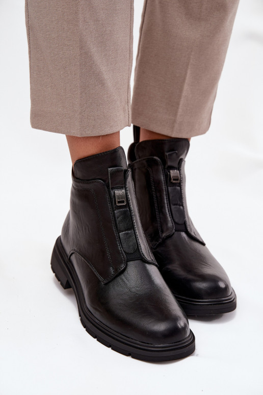 Botins quentes femininos com detalhes decorativos pretos Roselle