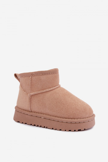 Botas de neve bege para crianças com isolamento e pelo dentro Mireya
