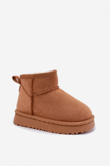 Botas de neve Infantil Juventude aquecimento com pelo por dentro cor marrom Mireya