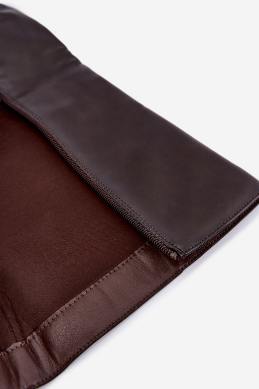 Botas altas aquecidas com babados e saltos na cor chocolate Rodeline