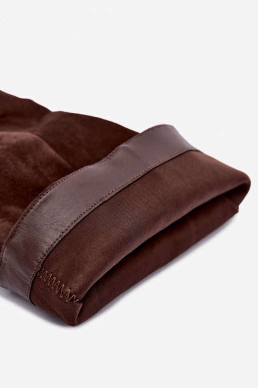 Botas altas slip-on com saltos largos na cor chocolate Cadorine