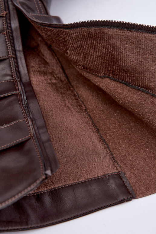 Botas altas com plataforma e tiras na cor chocolate Delsenne