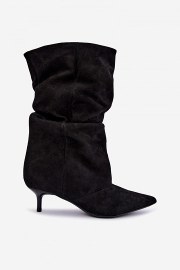 Botins Slouchy slip-on com saltos na cor preta Falisette 2