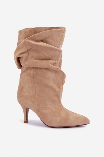 Botins Slouchy slip-on com saltos na cor areia Falisette