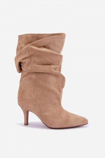 Botins Slouchy slip-on com saltos na cor areia Falisette 2