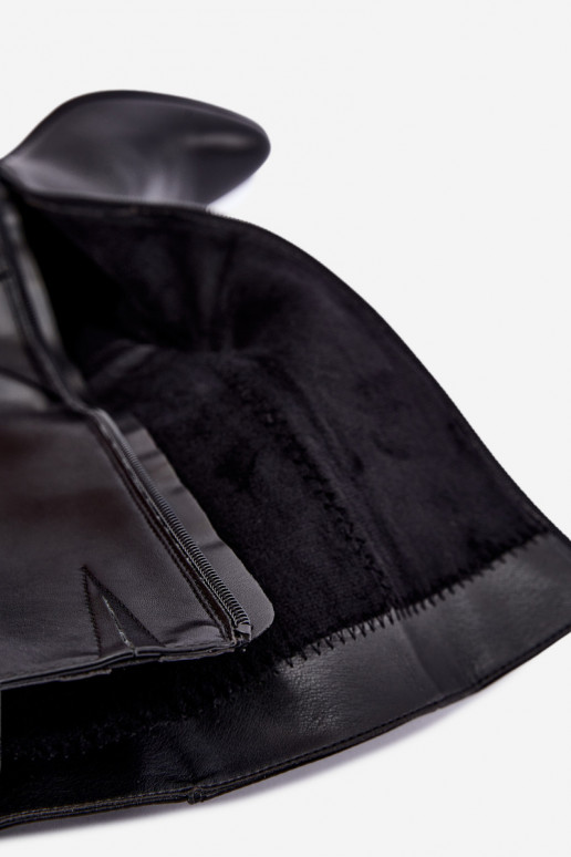 Botas altas isoladas femininas com saltos decorados em preto Sergio Leone KZ-08