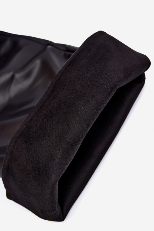 botas altas femininas com saltos finos acima do joelho na cor preta Aderelle