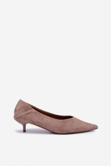 sapatos de salto baixo na cor areia Joresta 2