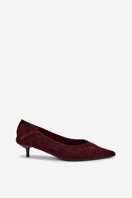sapatos de salto baixo na cor bordô Joresta