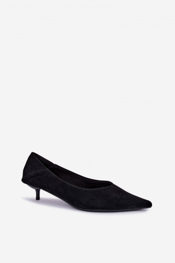 sapatos de salto baixo na cor preta Joresta