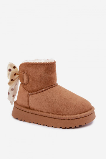 botas de neve infantis com laços na cor marrom Įjungtavelle