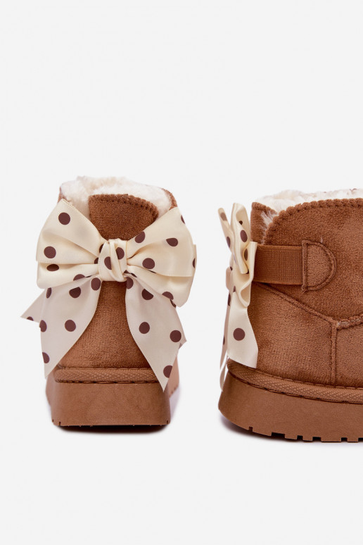 botas de neve infantis com laços na cor marrom Įjungtavelle