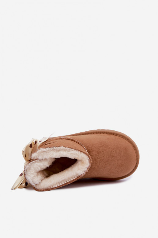 botas de neve infantis com laços na cor marrom Įjungtavelle