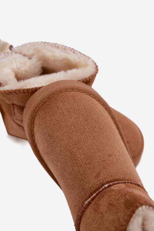 botas de neve infantis com laços na cor marrom Įjungtavelle