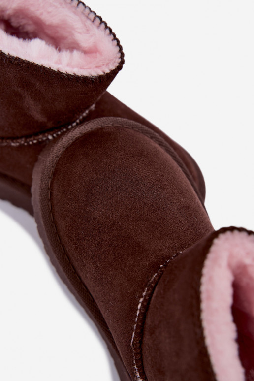 botas de neve infantis com laços na cor chocolate Įjungtavelle