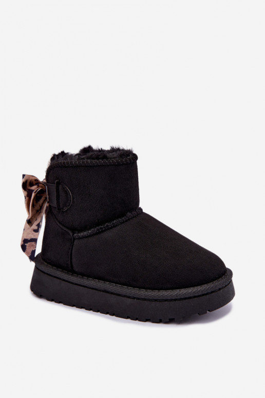 Botas de neve pretas para crianças com fitas Velle