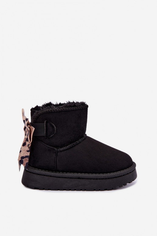 Botas de neve pretas para crianças com fitas Velle