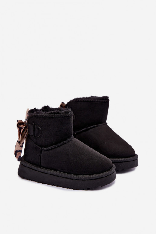 Botas de neve pretas para crianças com fitas Velle