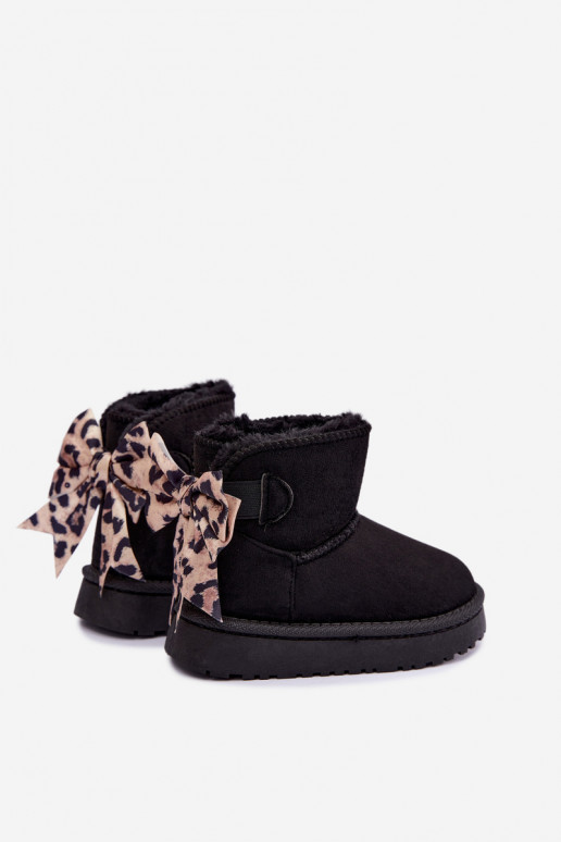 Botas de neve pretas para crianças com fitas Velle