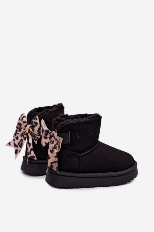 Botas de neve pretas para crianças com fitas Velle