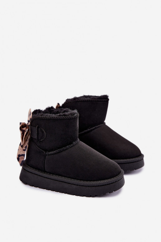 Botas de neve pretas para crianças com fitas Velle