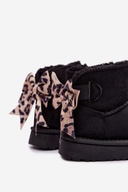 Botas de neve pretas para crianças com fitas Velle