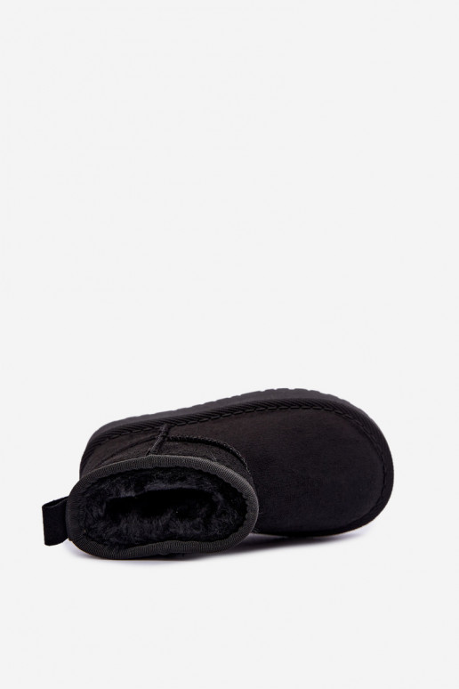 Botas de neve pretas para crianças com forro de pelo dentro Mireya