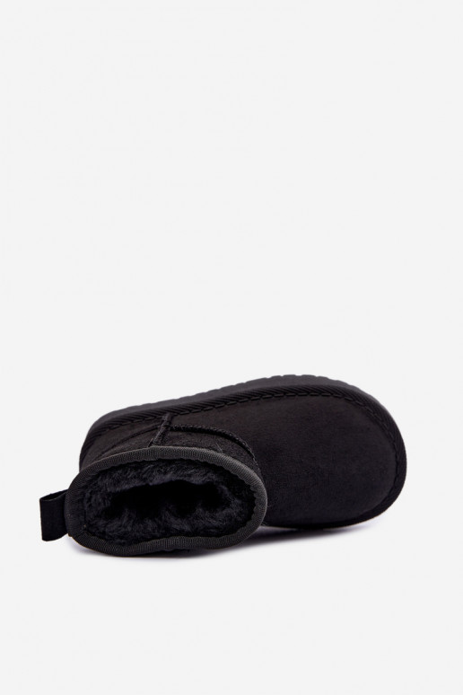 Botas de neve pretas para crianças com forro de pelo dentro Mireya