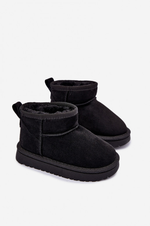 Botas de neve pretas para crianças com forro de pelo dentro Mireya