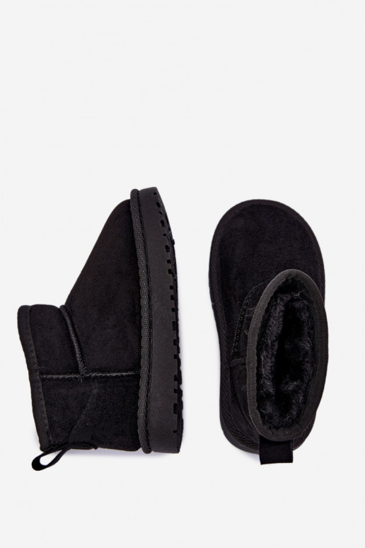 Botas de neve pretas para crianças com forro de pelo dentro Mireya
