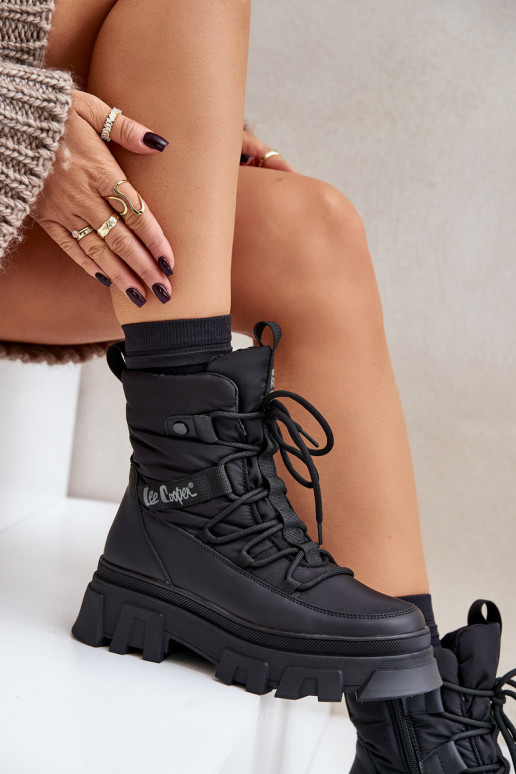 Botas de neve pretas para mulheres Lee Cooper LCJ-24-47-3144