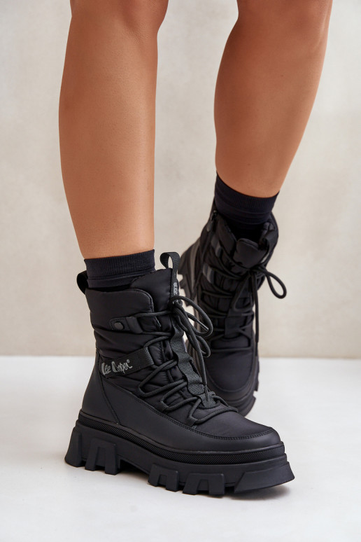 Botas de neve pretas para mulheres Lee Cooper LCJ-24-47-3144