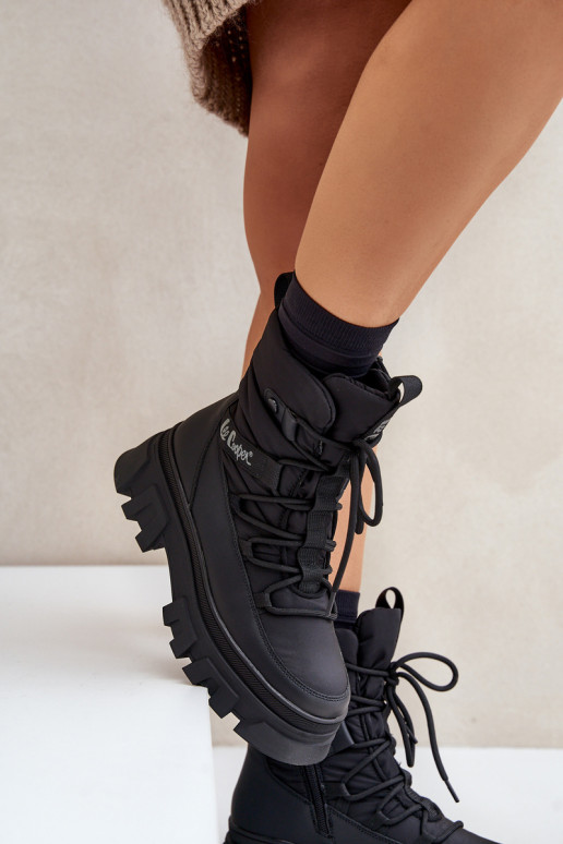 Botas de neve pretas para mulheres Lee Cooper LCJ-24-47-3144