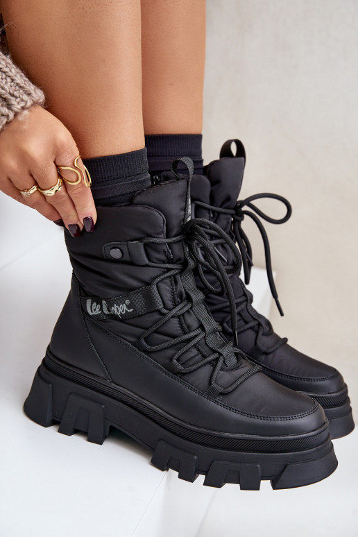 Botas de neve pretas para mulheres Lee Cooper LCJ-24-47-3144