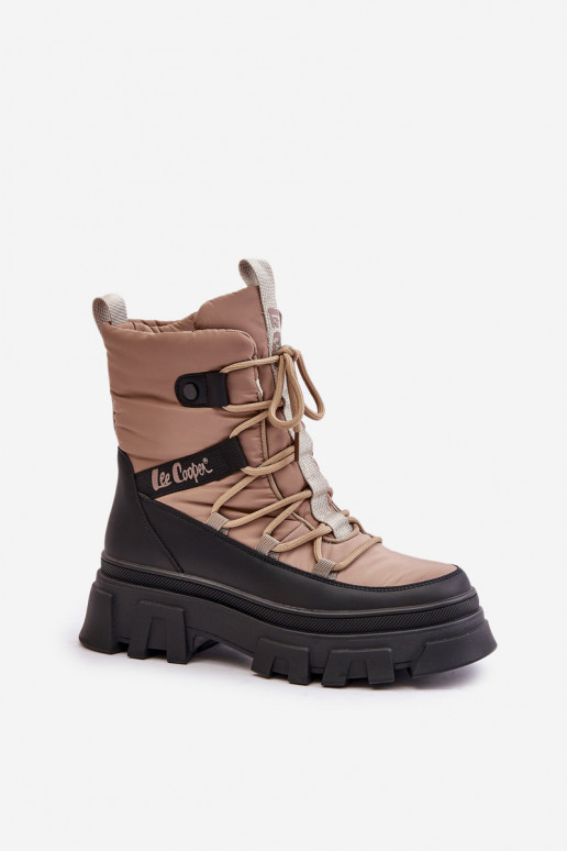 Botas de neve bege para mulheres Lee Cooper LCJ-24-47-3143