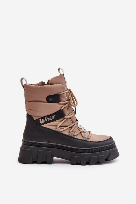 Botas de neve bege para mulheres Lee Cooper LCJ-24-47-3143