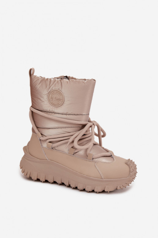 Botas de neve bege e douradas com plataforma Lee Cooper LCJ-25-12-3663