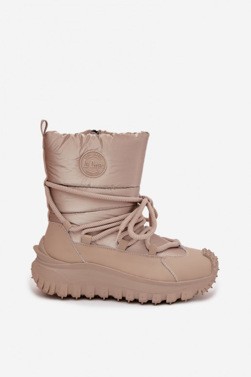 Botas de neve bege e douradas com plataforma Lee Cooper LCJ-25-12-3663
