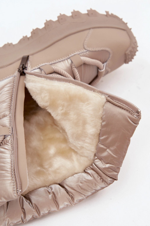 Botas de neve bege e douradas com plataforma Lee Cooper LCJ-25-12-3663