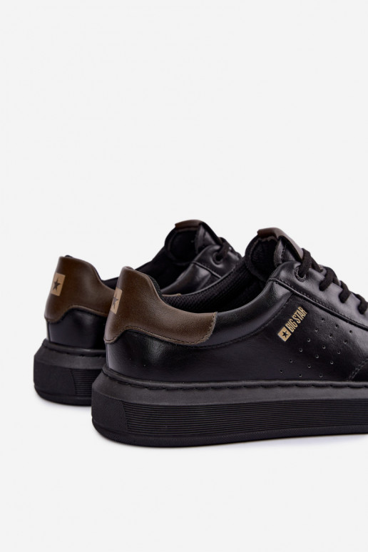 Tênis pretos para homens com plataforma Big Star UU174291