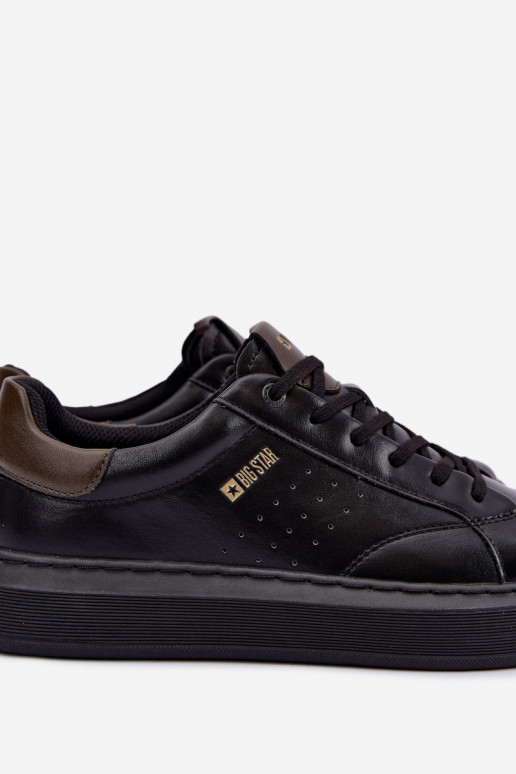 Tênis pretos para homens com plataforma Big Star UU174291