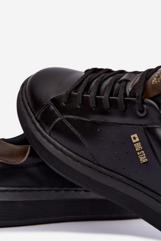 Tênis pretos para homens com plataforma Big Star UU174291