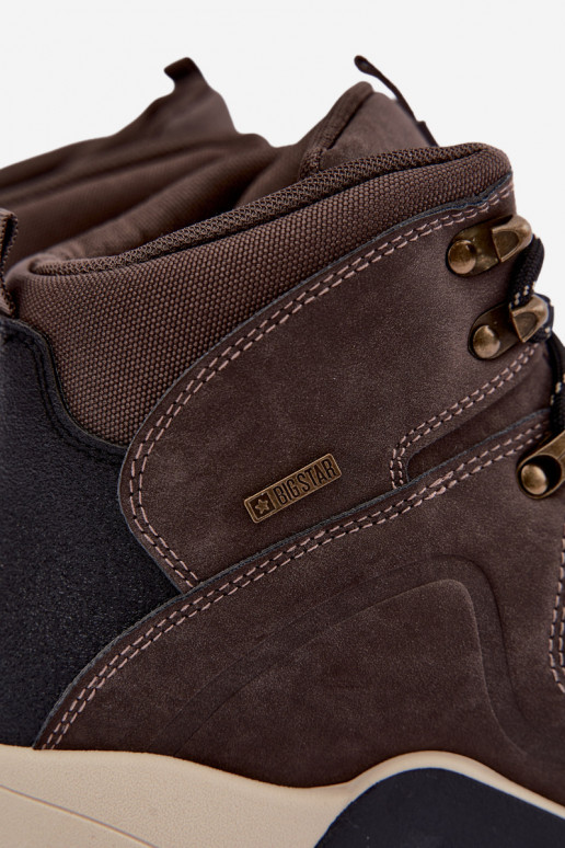 Botas de caminhada marrons escuras para homens Big Star UU174183 HI-Poly System