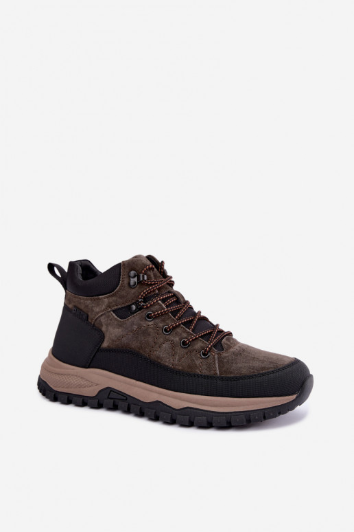 Botas marrons escuras isoladas para homens em camurça sintética Big Star UU174248