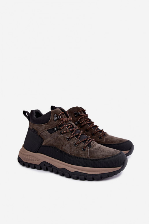 Botas marrons escuras isoladas para homens em camurça sintética Big Star UU174248