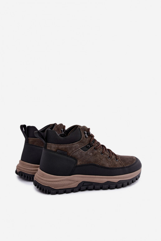 Botas marrons escuras isoladas para homens em camurça sintética Big Star UU174248