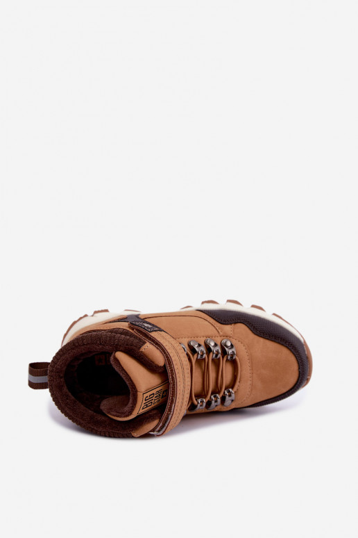 Botas marrons isoladas para crianças com Velcro Big Star UU374005